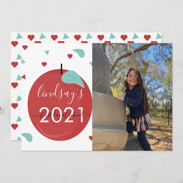 Primeiro Dia de Cartão com fotos de Roteiro Vermel (Frente/Verso)