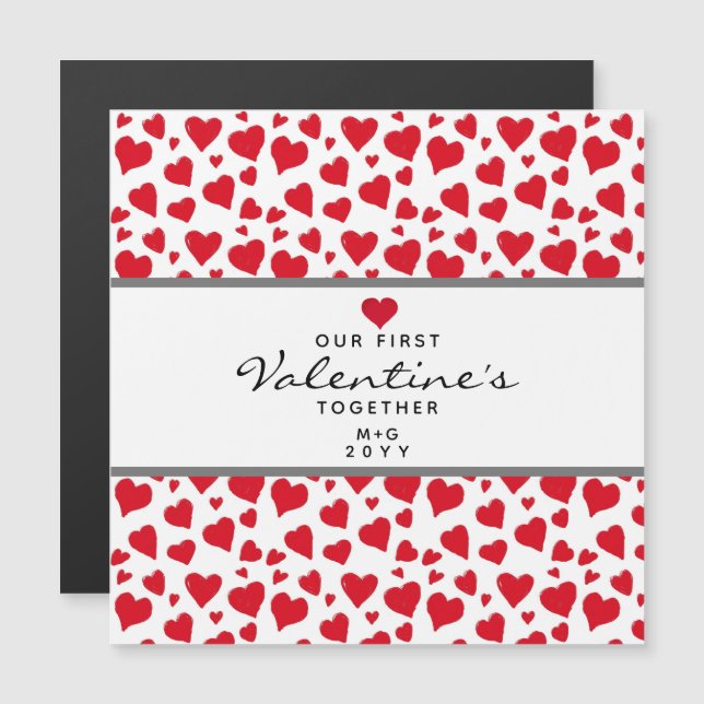 Primeiro Dia de os namorados Juntos Corações Perso (Frente/Verso)