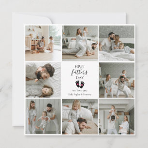 Primeiro Dia de os pais - Pegadas de Bebês e Coraç