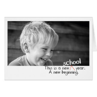 Primeiro dia de volta aos cartões com fotos escola