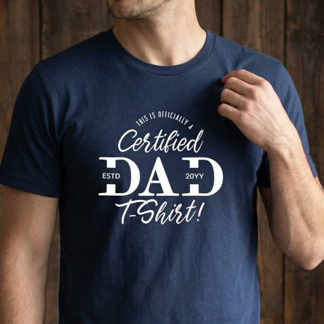 Primeiro Dia dos Pais Divertido Pai Certificado No (Fun First Father’s Day Certified Dad New Dad Est. Tri-Blend Shirt)