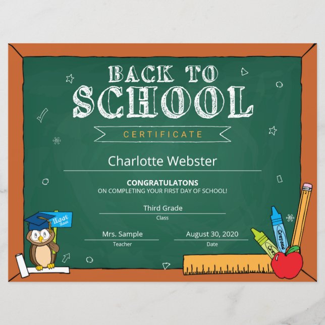 Primeiro Dia Verde - Assine na Pré-escola de volta (Frente)