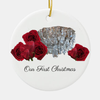 Primeiro enfeite de rosa de natal lustre