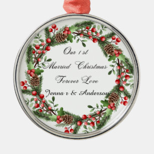 Primeiro Enfeites de natal Casado Personalizado