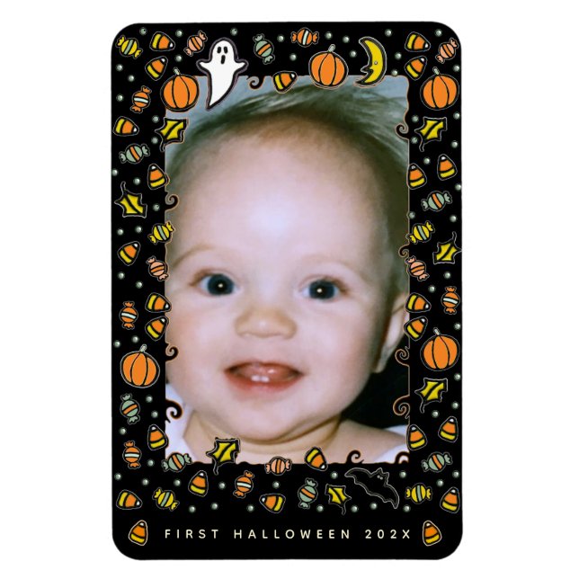 Primeiro Ímã de Moldura de Foto de Halloween (Vertical)