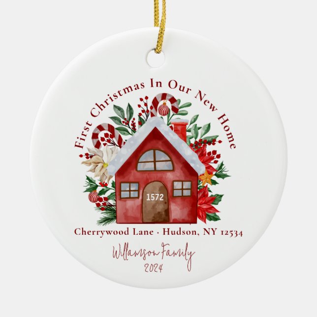 Primeiro Natal Bonito Nosso Novo Ornamento Fotográ (Frente)