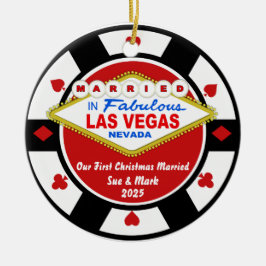 Primeiro Natal Casado Vegas Enfeite 2025