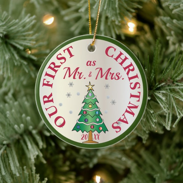 Primeiro Natal Casados Enfeite de Árvore (Árvore)