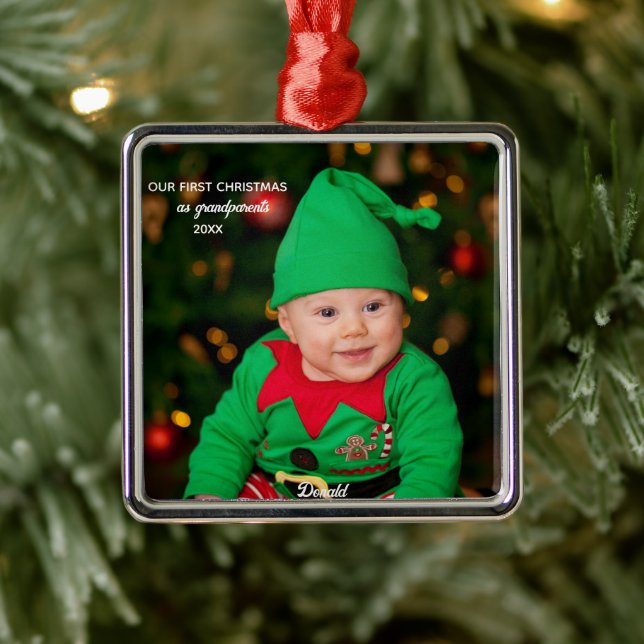 Primeiro Natal como Avós - Ornamento Metálico (Árvore)