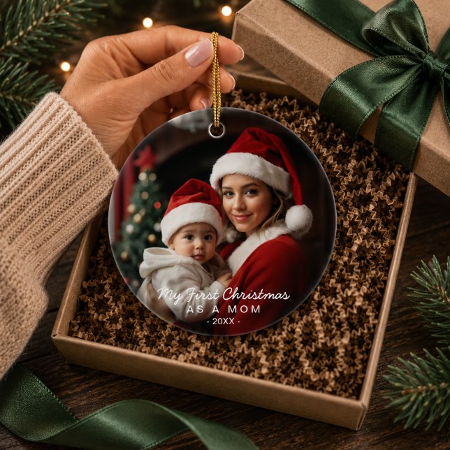 Primeiro Natal como Mãe Enfeite de Foto (Criador carregado)