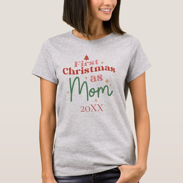 Primeiro Natal como Mamãe Camiseta de Natal para N (Frente)