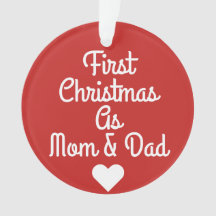 Primeiro Natal como o ornamento da mamã & do pai
