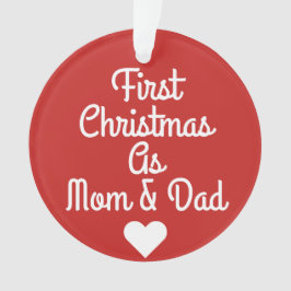 Primeiro Natal como o ornamento da mamã & do pai