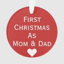 Primeiro Natal como o ornamento da mamã & do pai