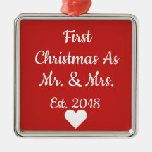 Primeiro Natal como o Sr. e a Sra. Ornamento
