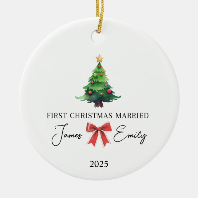 Primeiro Natal Como Ornamento Casado, Presente De  (Frente)