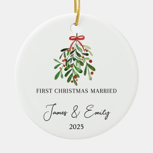 Primeiro Natal Como Ornamento Casado, Presente De  (Frente)