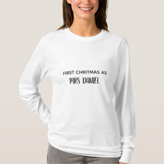 Primeiro Natal como Senhora Camisa Nome Personaliz