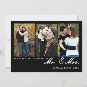 Primeiro Natal como Sr. & Sra. Cartão com fotos