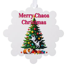 Primeiro Natal do Pet em Cartão de Ornamento de Pa