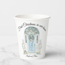 Primeiro Natal em Nossa Casa Aquarela Porta Azul