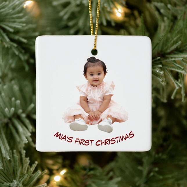 Primeiro Natal Enfeite de Natal Personalizado com  (Árvore)