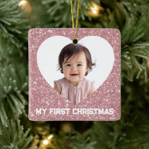 Primeiro Natal Enfeite Personalizado Foto Bebê Bri