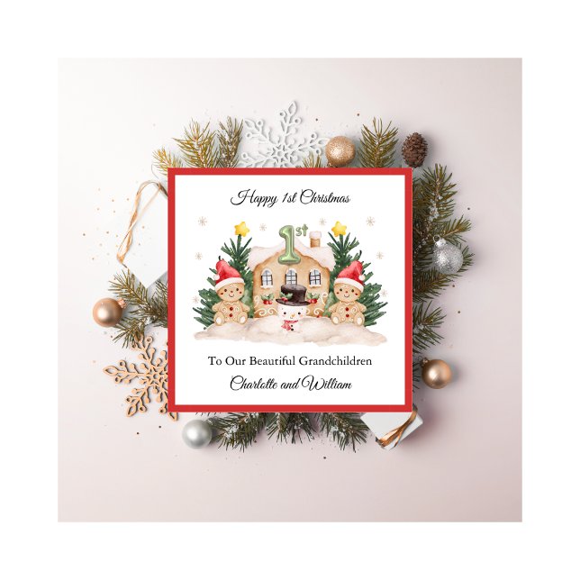 Primeiro Natal Gingerpão Snowman Cartão de Natal (Criador carregado)