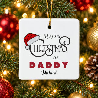 Primeiro Natal Personalizado como Papai Enfeite