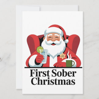 Primeiro Natal Sóbrio Papai Noel Sobriedade Xmas