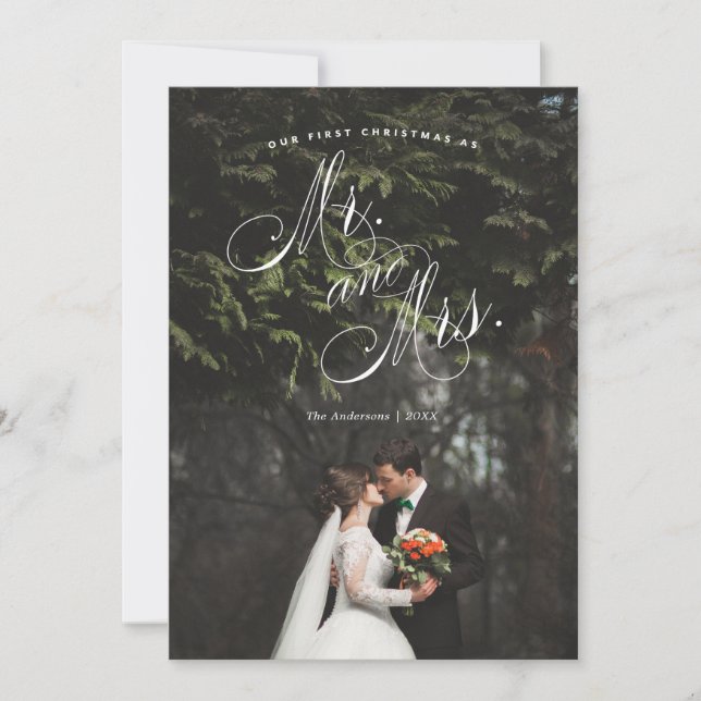 Primeiro Natal Sr. cartão com fotos & Sra. Holiday (Frente)