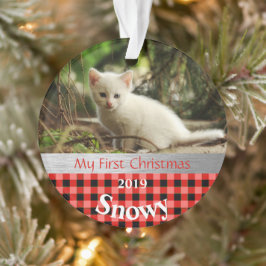 Primeiro Ornamento de Fotos de Natal de Kitten
