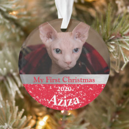 Primeiro Ornamento de Fotos de Natal de Kitten