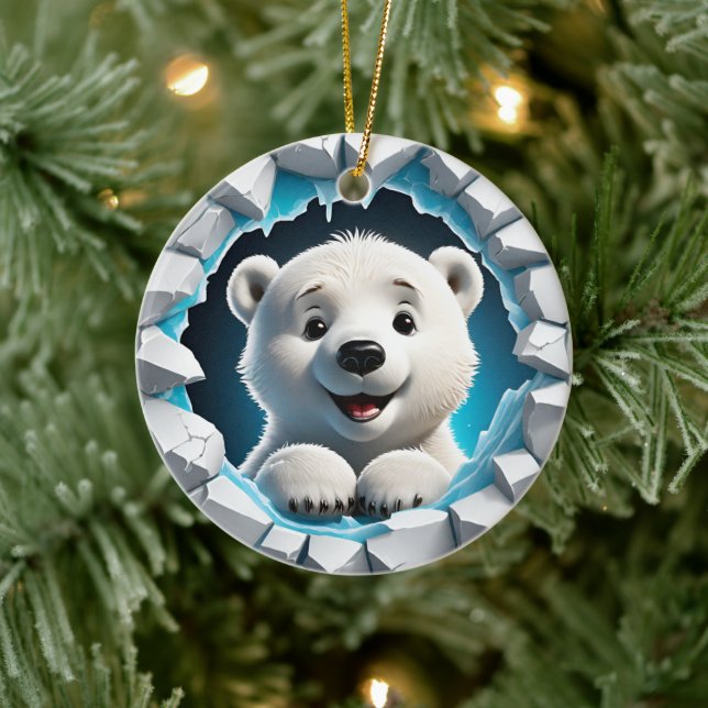 Primeiro Ornamento do Urso Polar de Natal (Árvore)