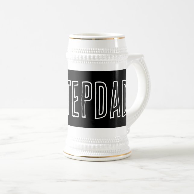 Primeiro presente de cerveja STEPDAD para caneca d (Frente Esquerda)