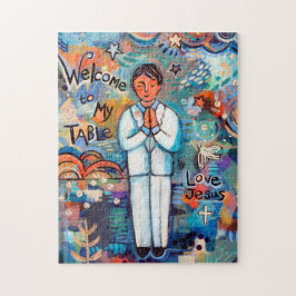 Primeiro quebra-cabeça do presente do menino do