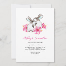 primeiros aniversarios Convites Gêmeas Garotas Pin