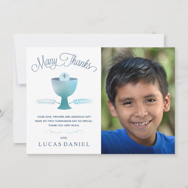 Primeiros cartões de agradecimentos do comunhão (Frente)