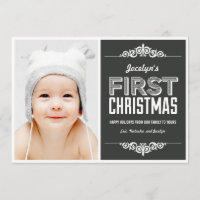 Primeiros Cartões de natal de Natal do Bebê - Carv