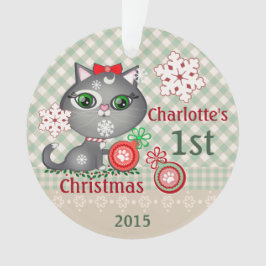 Primeiros enfeites de natal do gato feito sob
