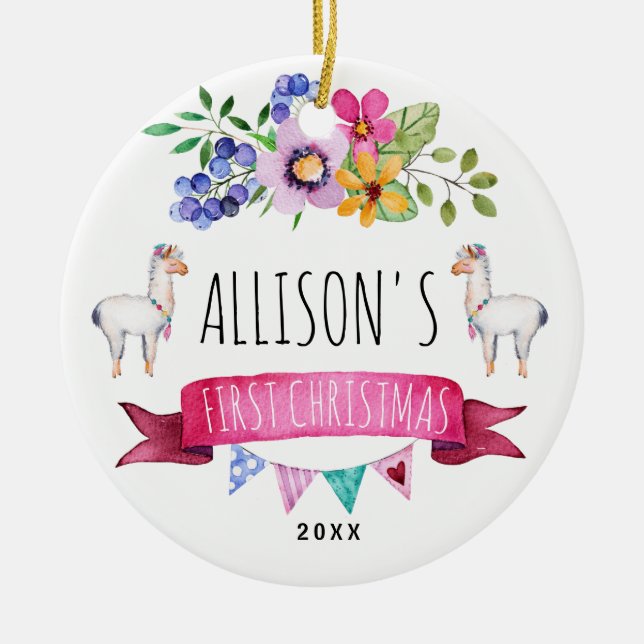 Primeiros enfeites de natal do lama lunático (Frente)