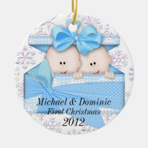 Primeiros enfeites de natal dos gêmeos