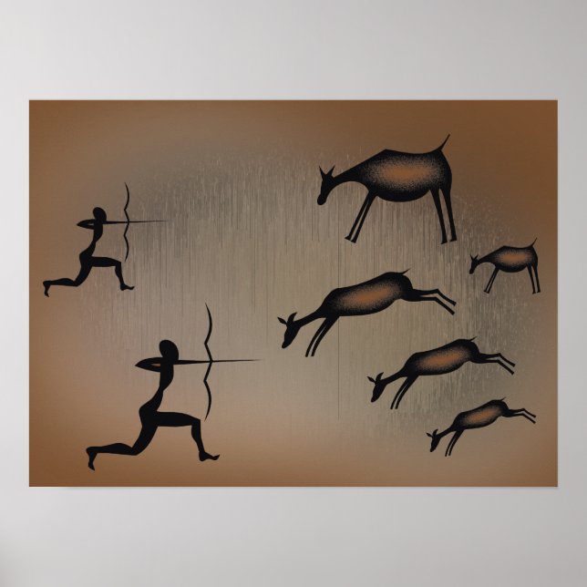 Primitive Cave Art Poster (Frente)