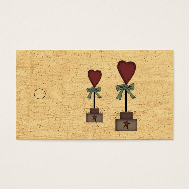 Primitive Heart Topiary Hang Tag (Frente)