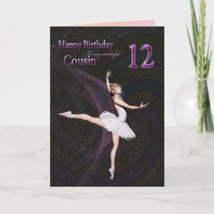 Primo, 12 anos, um cartão de aniversário de bailar