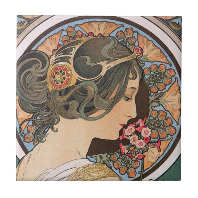 Primrose por Alphonse Mucha - Vintage Art Nouveau (Frente)