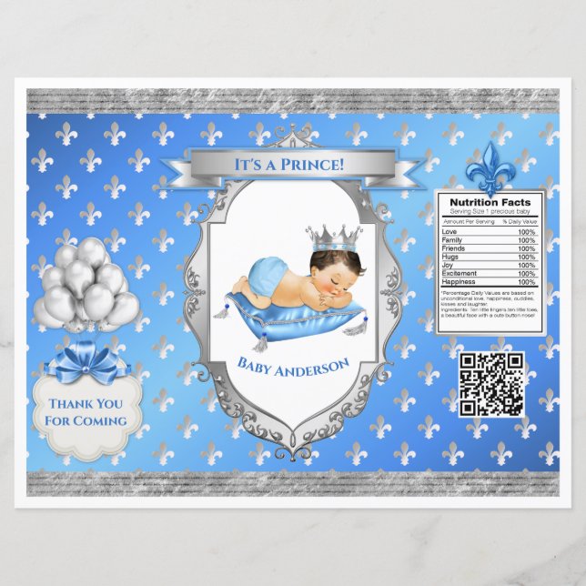Prince Royal Baby Blue & Silver Travesseiro Chip B (Frente)