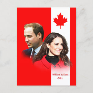 Prince William - Kate Middleton Canada Cartão post