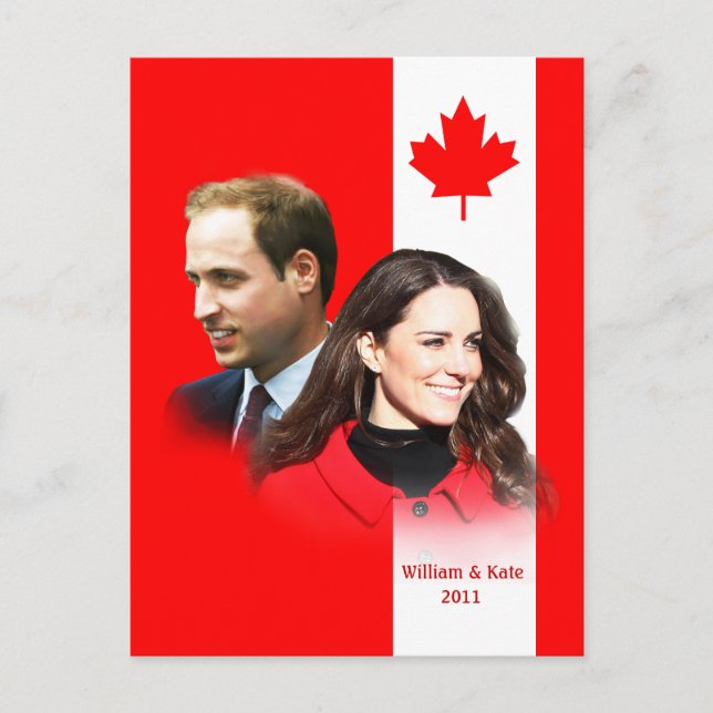 Prince William - Kate Middleton Canada Cartão post (Frente)