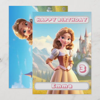 Princesa Aniversário Cartão Personalizado Nome Ida